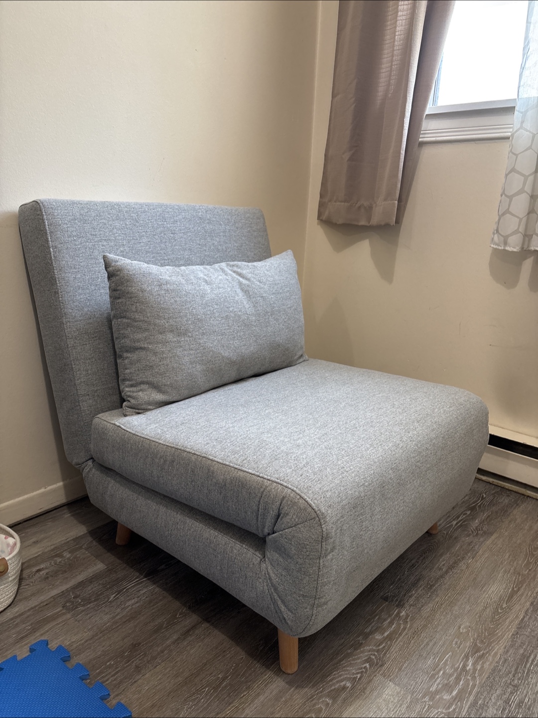 Grey Convertible Sofa Bed Chair - photo 3