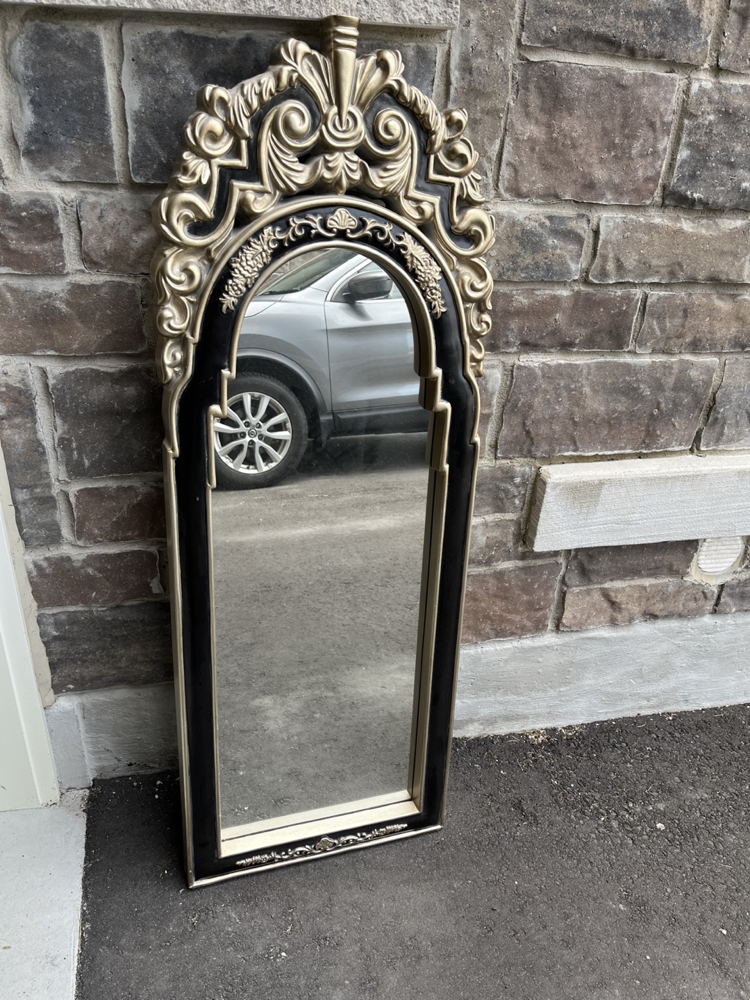 Ornate Black & Gold Accent Mirror