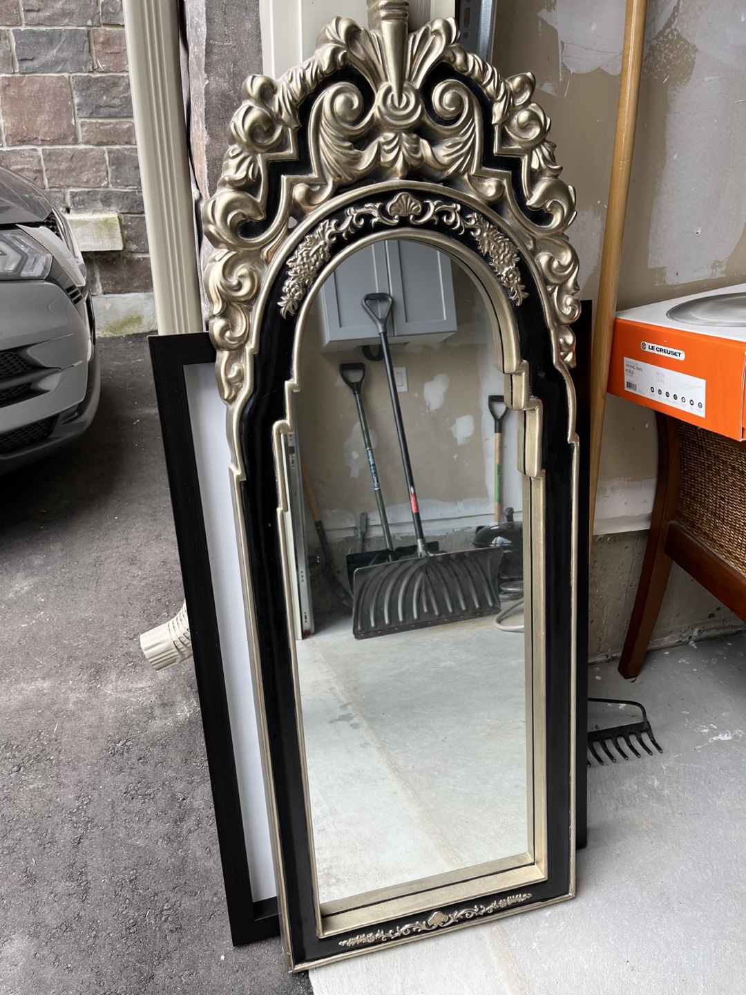 Ornate Black & Gold Accent Mirror - photo 3