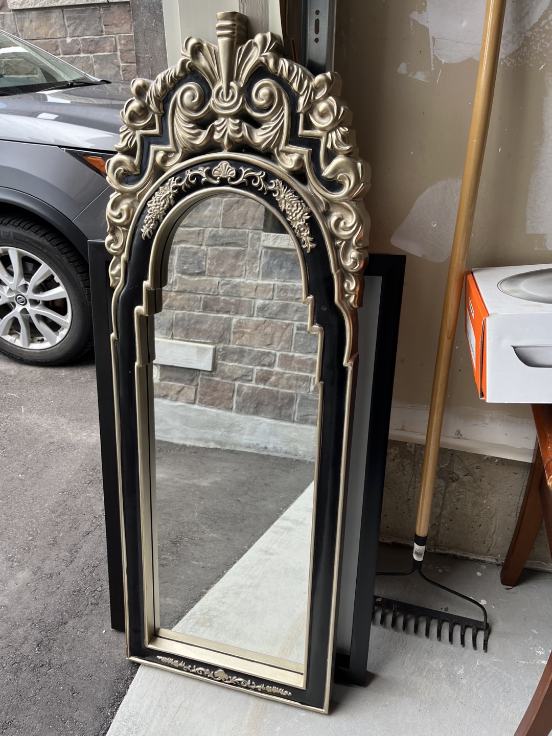 Ornate Black & Gold Accent Mirror - photo 2