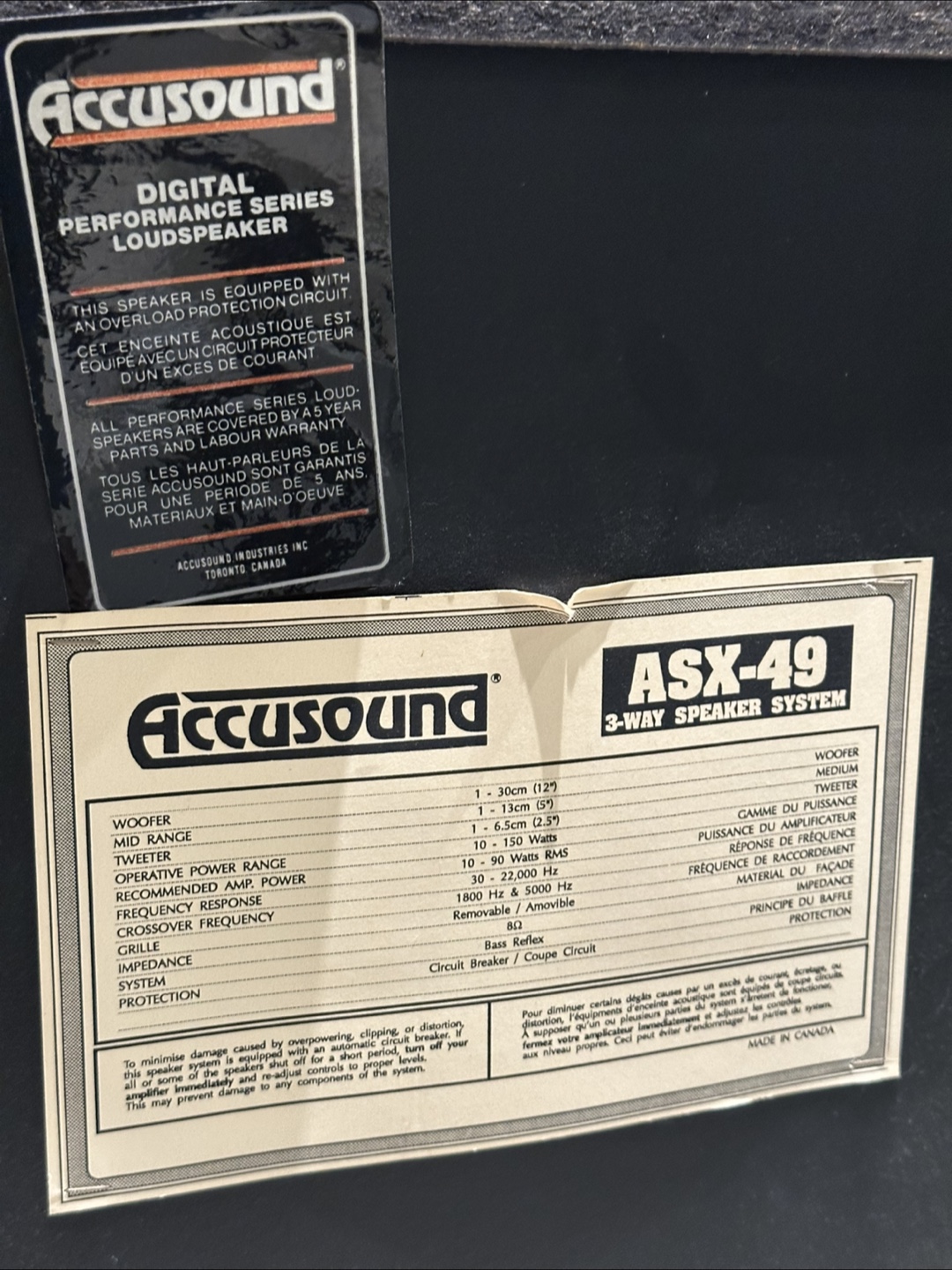 Accusound ASX-49 Speakers - Pair - photo 3