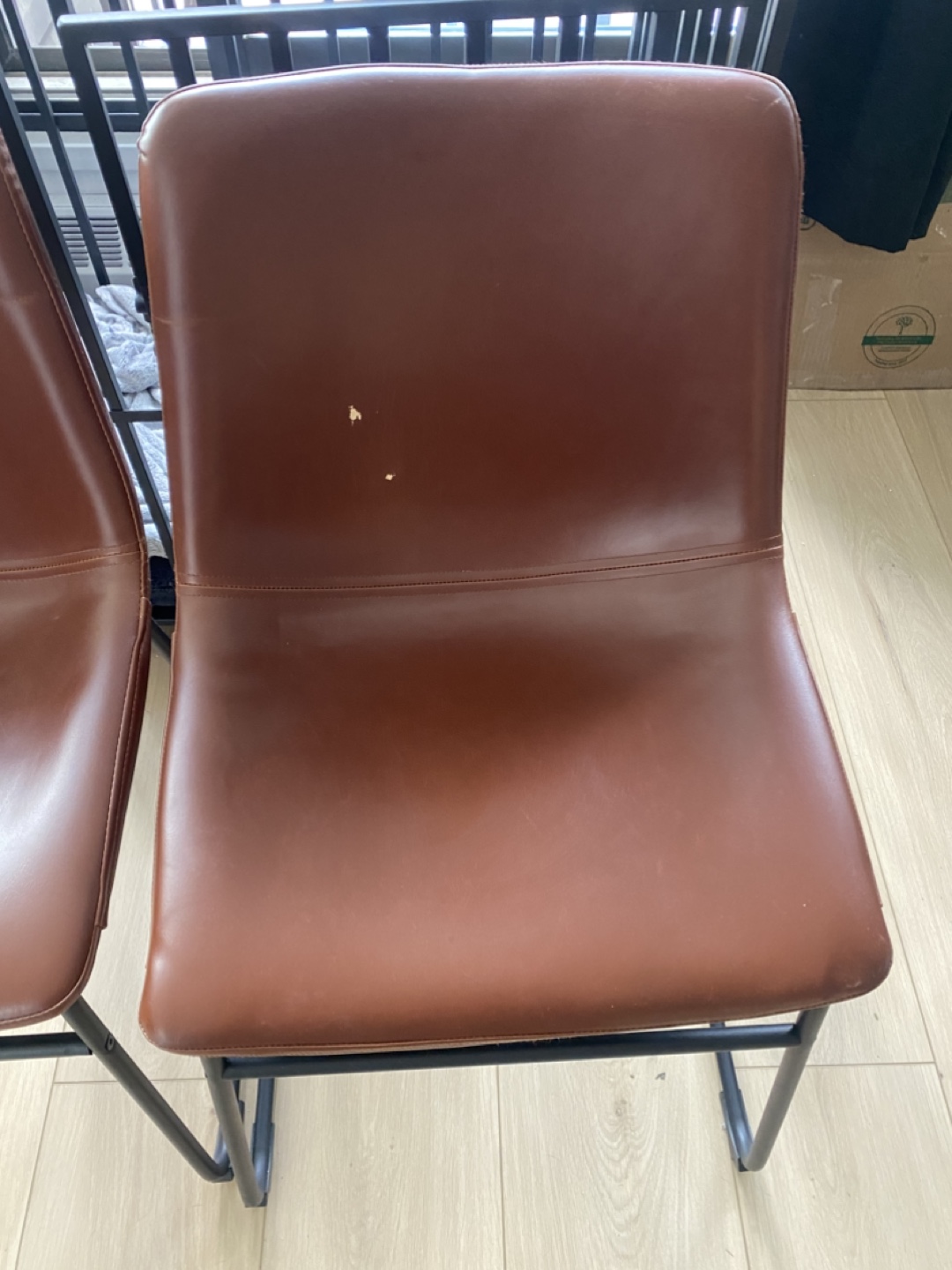 Brown Faux Leather Dining Chairs (Set of 2) - photo 2