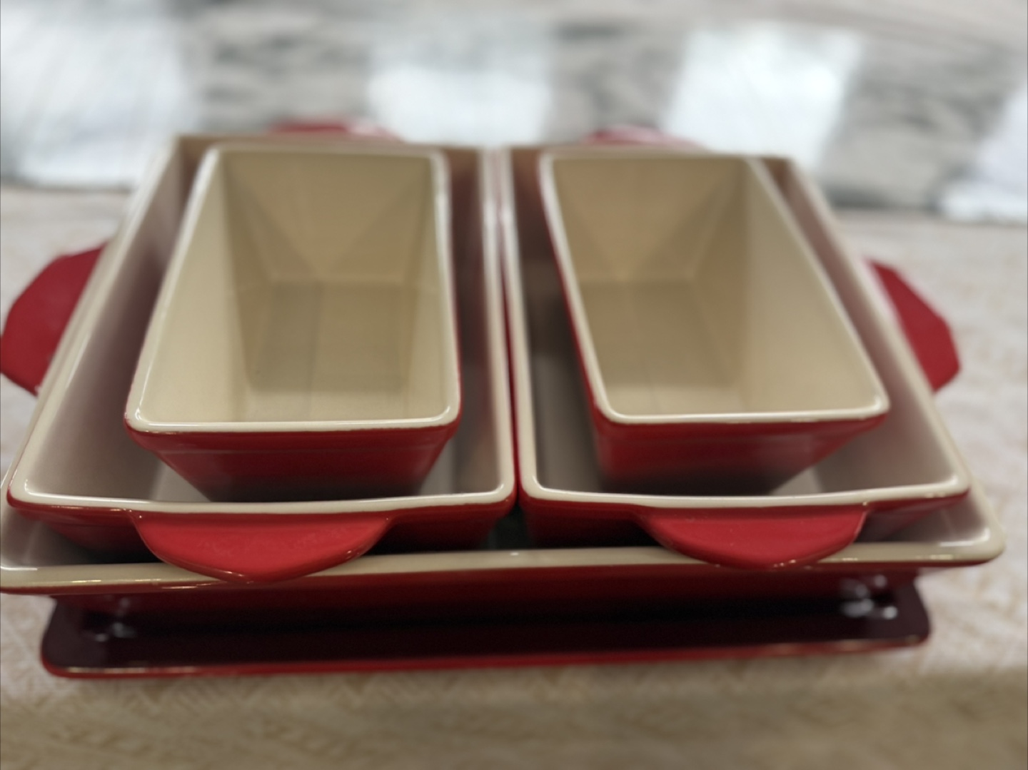 Red Ceramic Baking Dishes - Set of 6