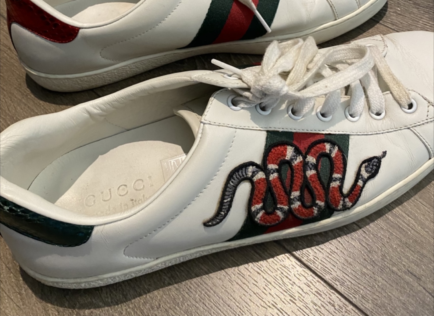 Authentic Gucci ace sneakers Embroidered Snake - photo 2