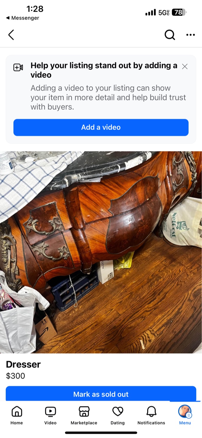 Vintage Wooden Dresser