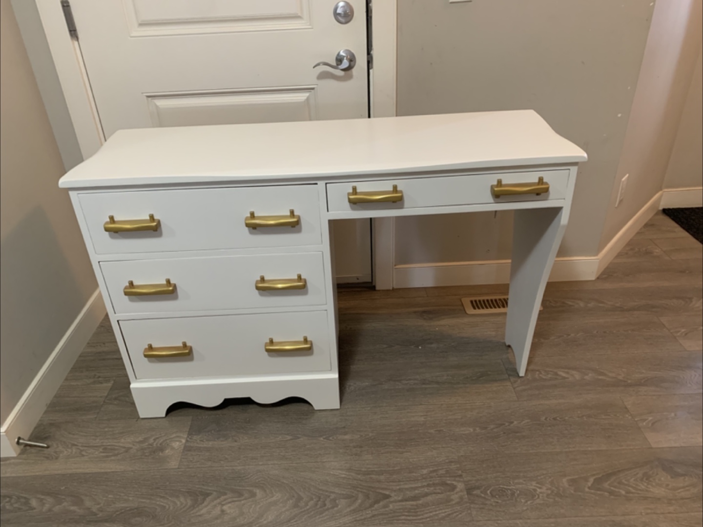 White Desk with Gold Handles - photo 3