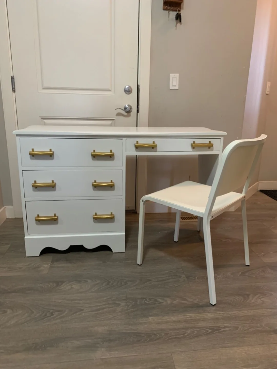 White Desk with Gold Handles thumbnail