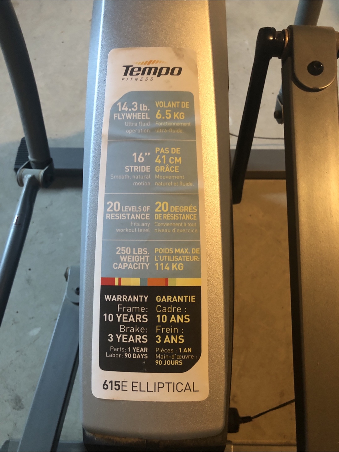 Tempo Fitness 615E Elliptical - photo 2