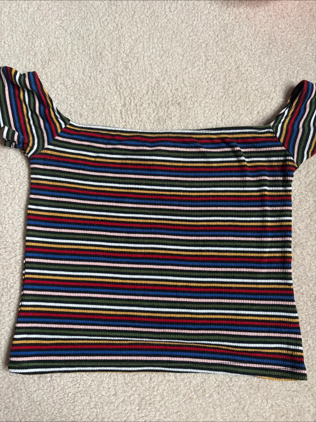 Urban Outfitters Striped Off-the-Shoulder Top thumbnail