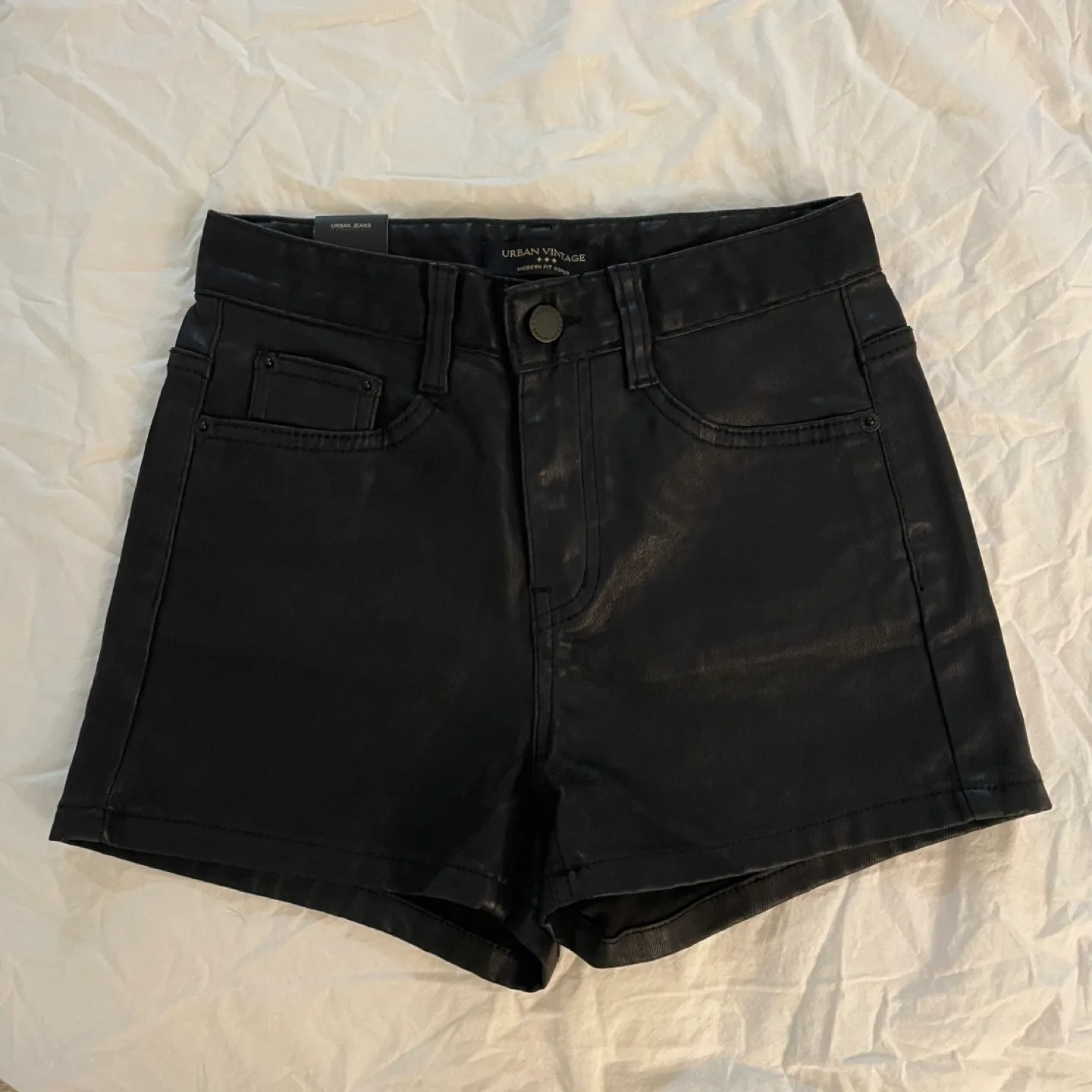 BNWT Korean Faux Leather Shorts - sz S thumbnail