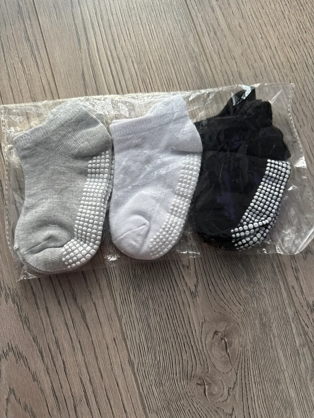 Baby Anti-Slip Socks 12 pack- Grey, White, Black - New