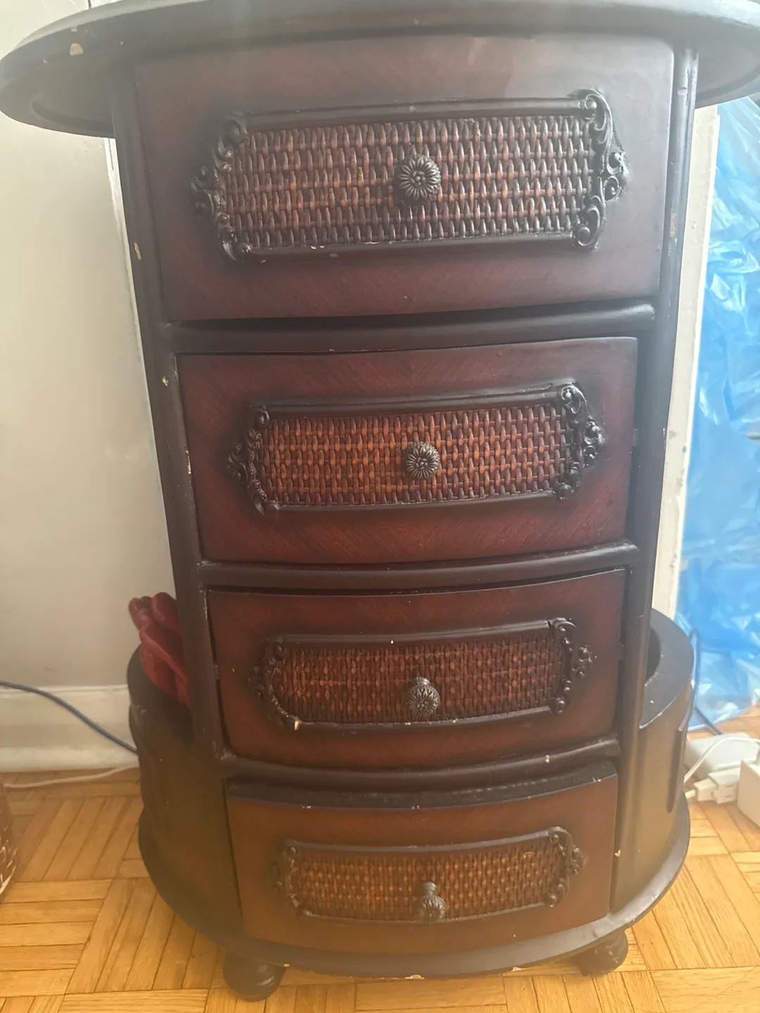 Brown Wooden Accent Table with Drawers image indicator(2)
