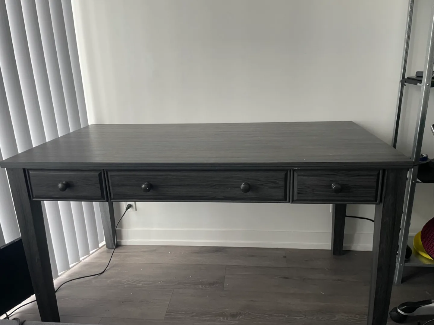 Sturdy Desk with 3 Drawers – Modern Dark Wood Finish thumbnail