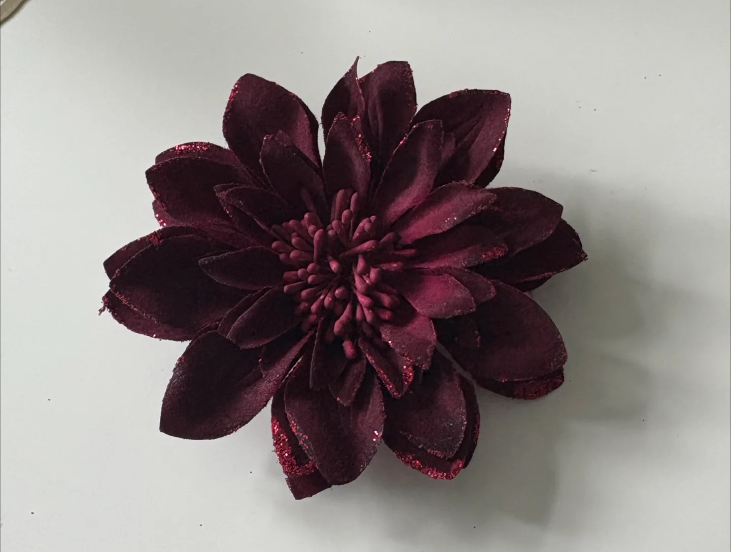 Burgundy Flower Hair Clip thumbnail
