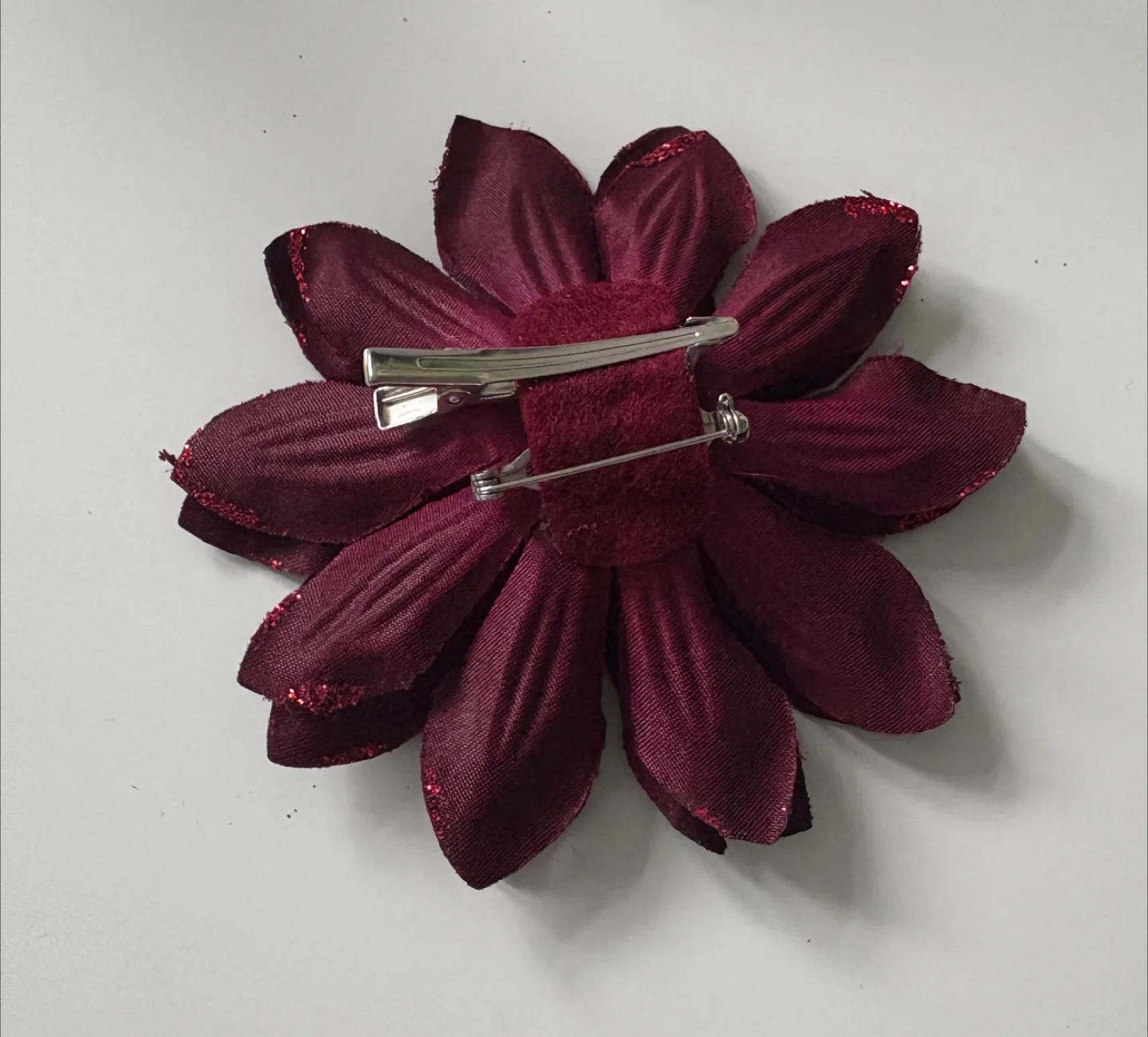 Burgundy Flower Hair Clip image indicator(2)