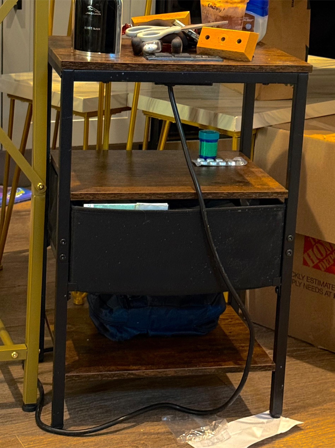 3-Tier Nightstand with Drawer