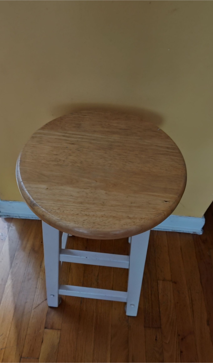 Wood Top White Bar Stool - photo 3
