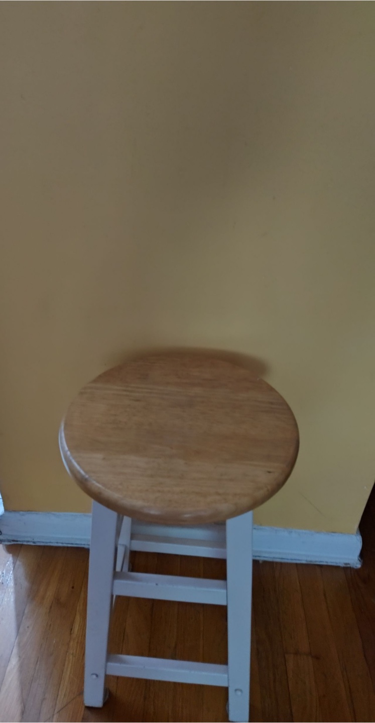 Wood Top White Bar Stool - photo 2