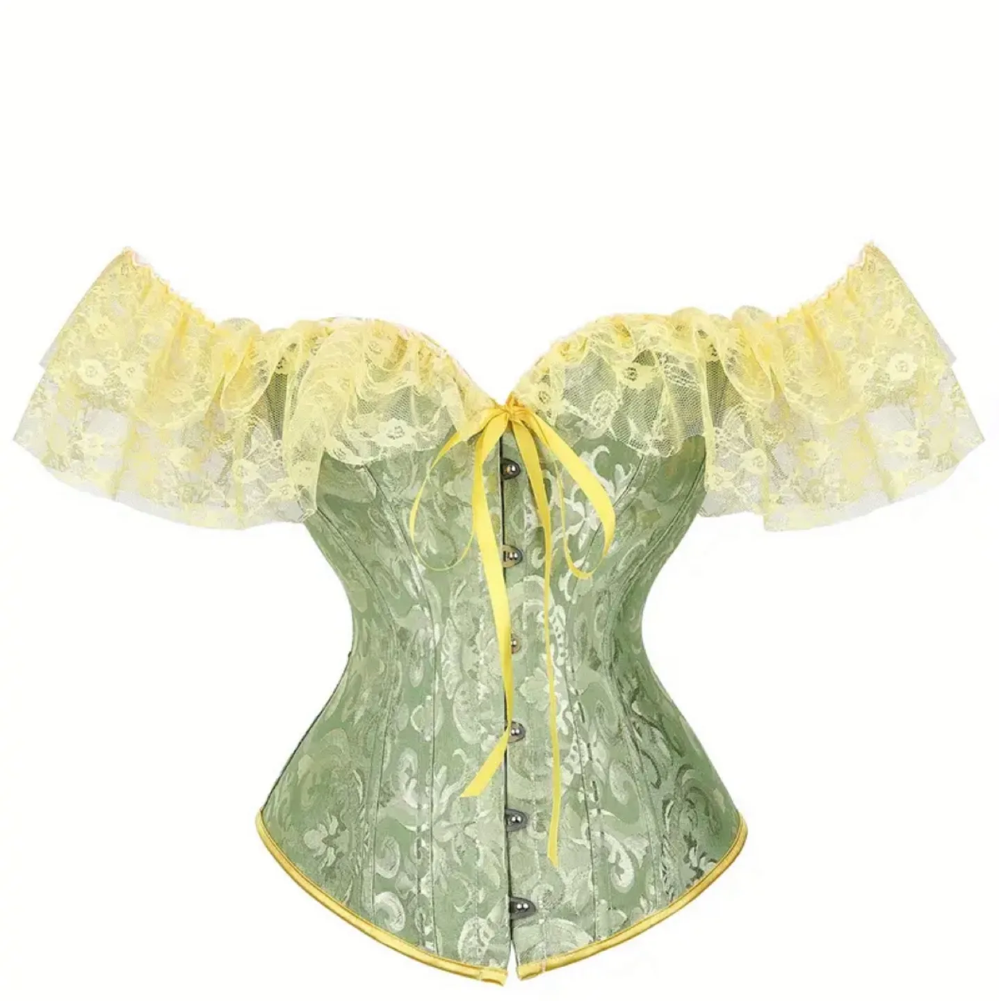 Off-Shoulder Corset Tops - Red, Green, Black image indicator(3)