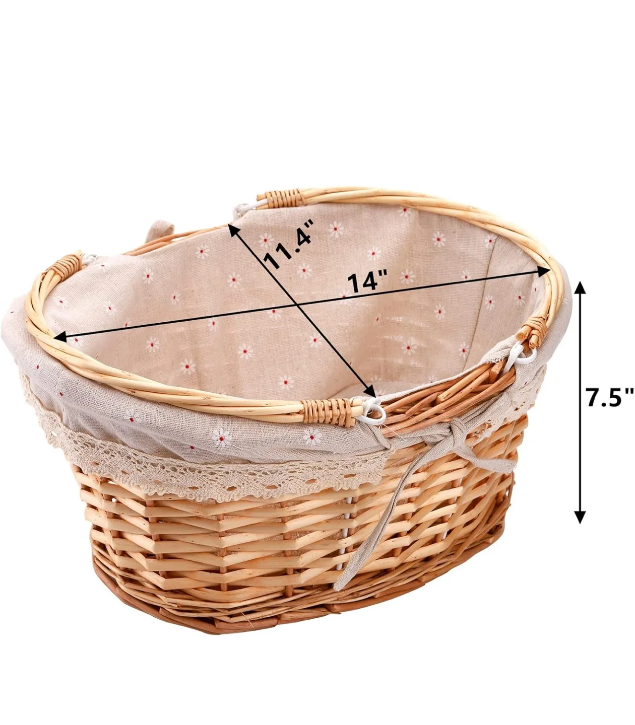 Wicker Picnic Basket with Liner -New image indicator(3)