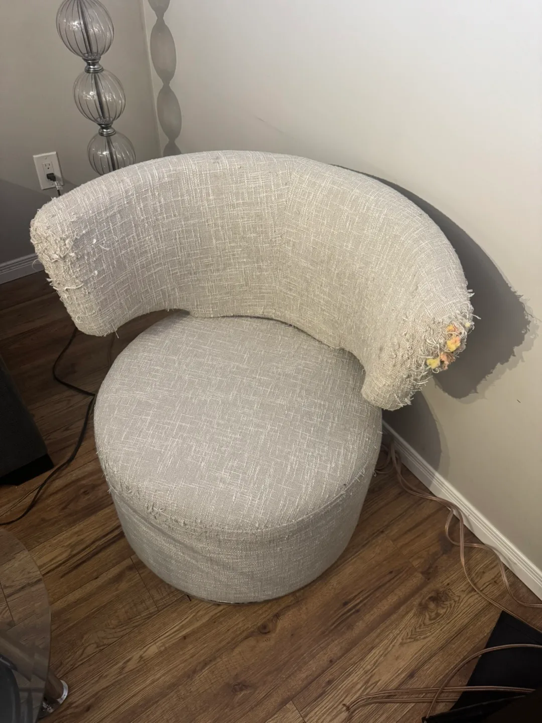 Upholstered Accent Chair - Beige thumbnail