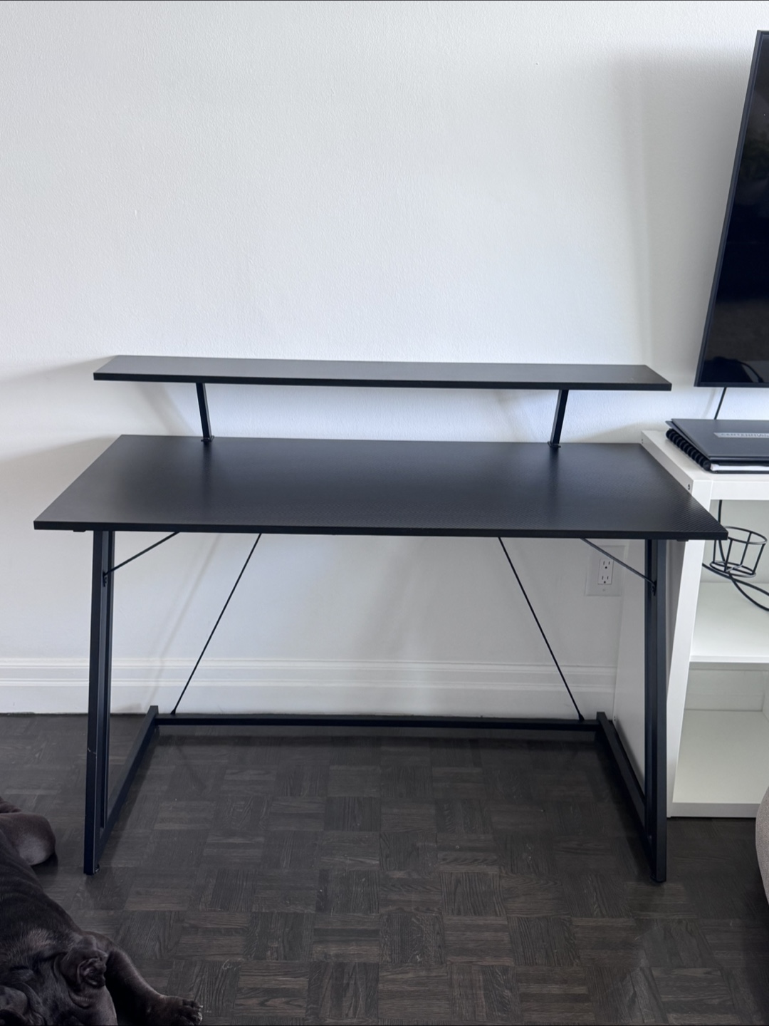 Black Gaming Desk with Shelf