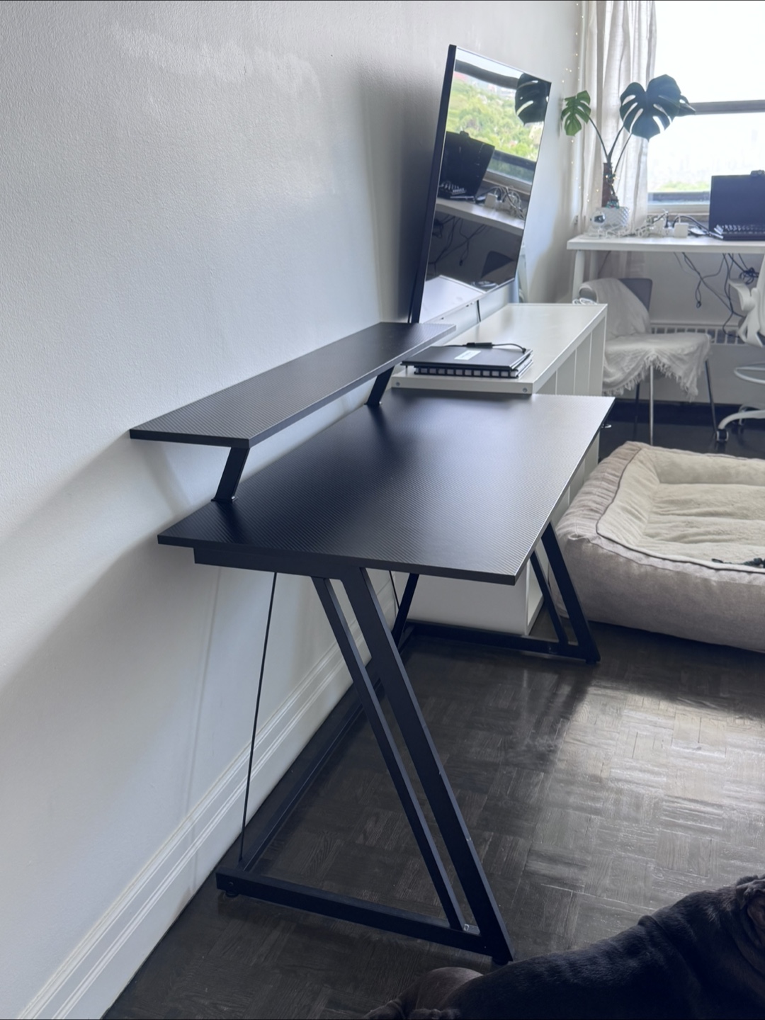 Black Gaming Desk with Shelf - photo 3