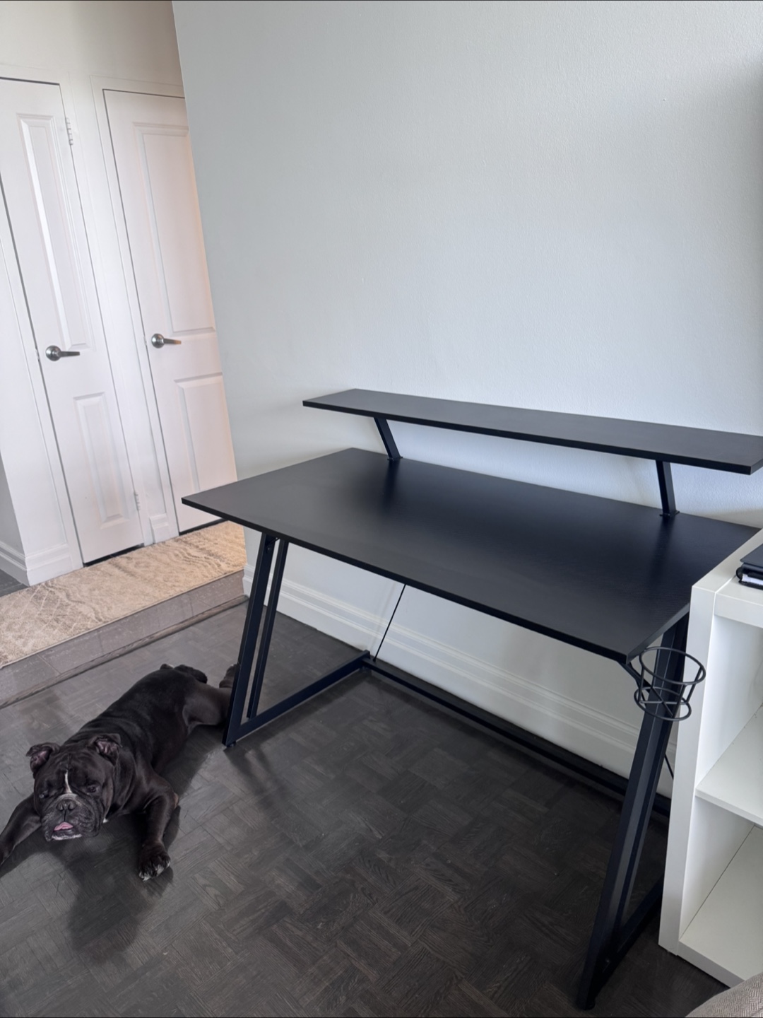 Black Gaming Desk with Shelf - photo 2