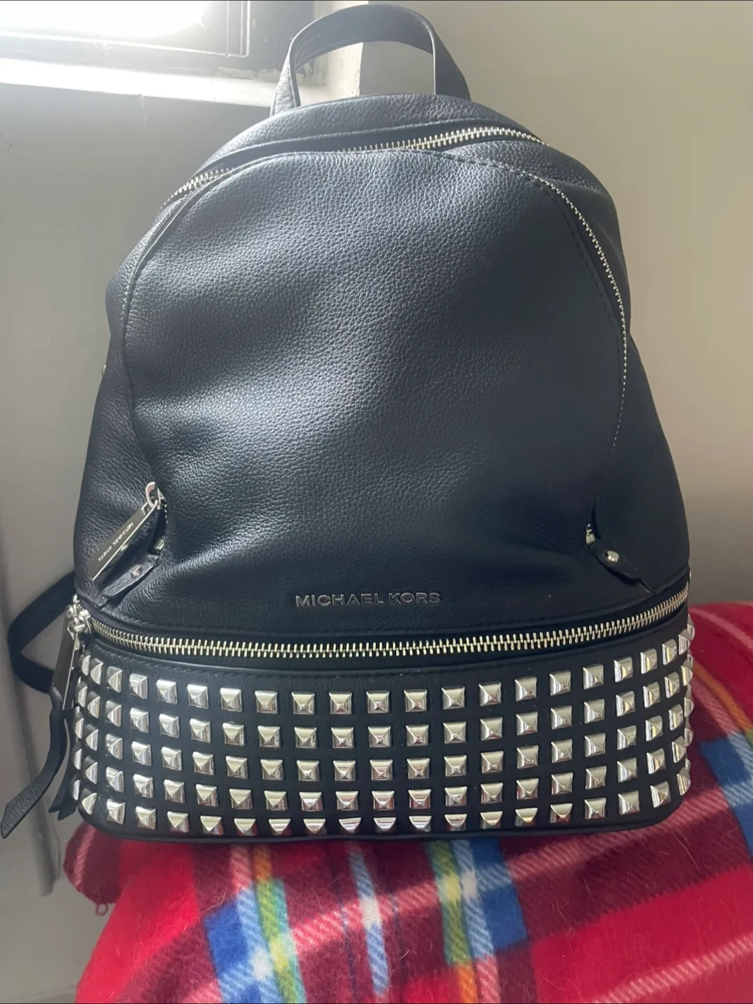 Michael Kors Black Studded Backpack thumbnail