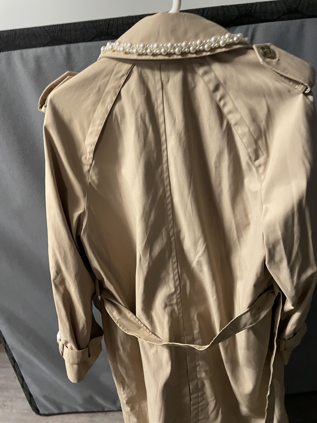 (BRAND NEW) Simone Rocha H&M Beige Trench Coat with Pearl Detail - photo 3