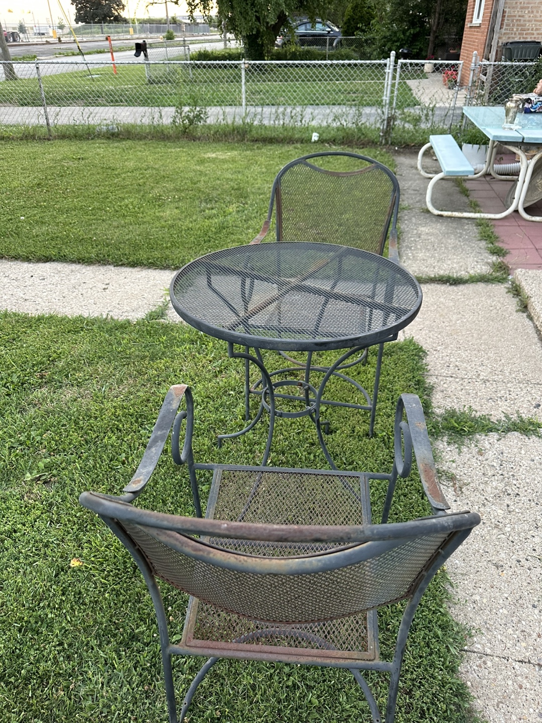 Outdoor Metal Patio Set - Table and 2 Chairs - photo 2