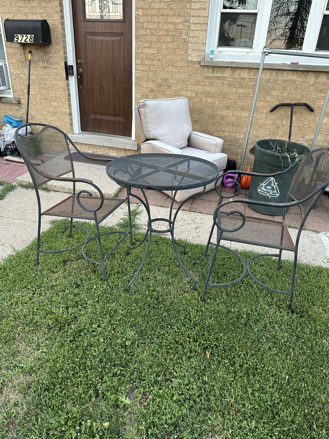 Outdoor Metal Patio Set - Table and 2 Chairs - photo 3