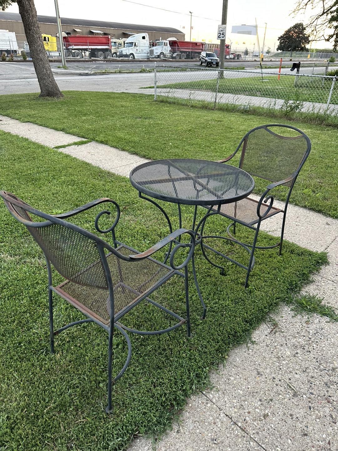 Outdoor Metal Patio Set - Table and 2 Chairs