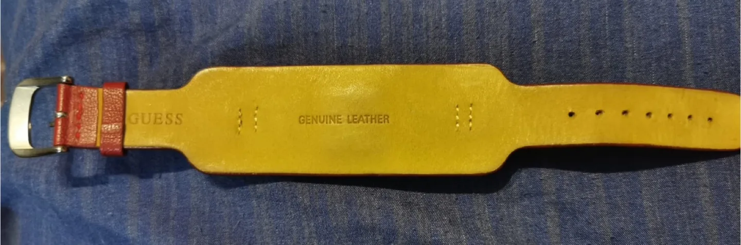 Guess Red Leather Cuff Watch image indicator(4)