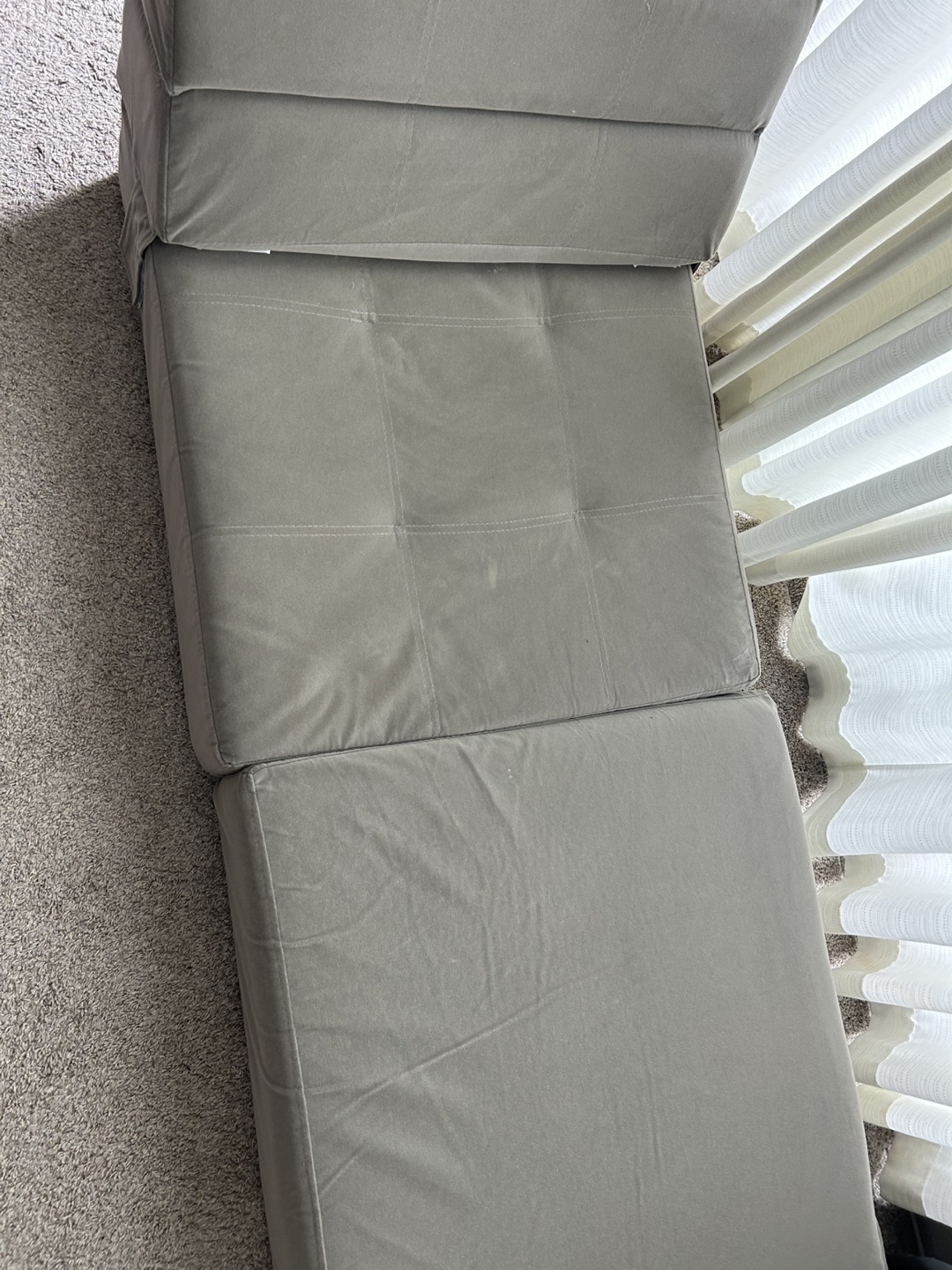 Folding Sofa Bed Couch - Light Gray - photo 3