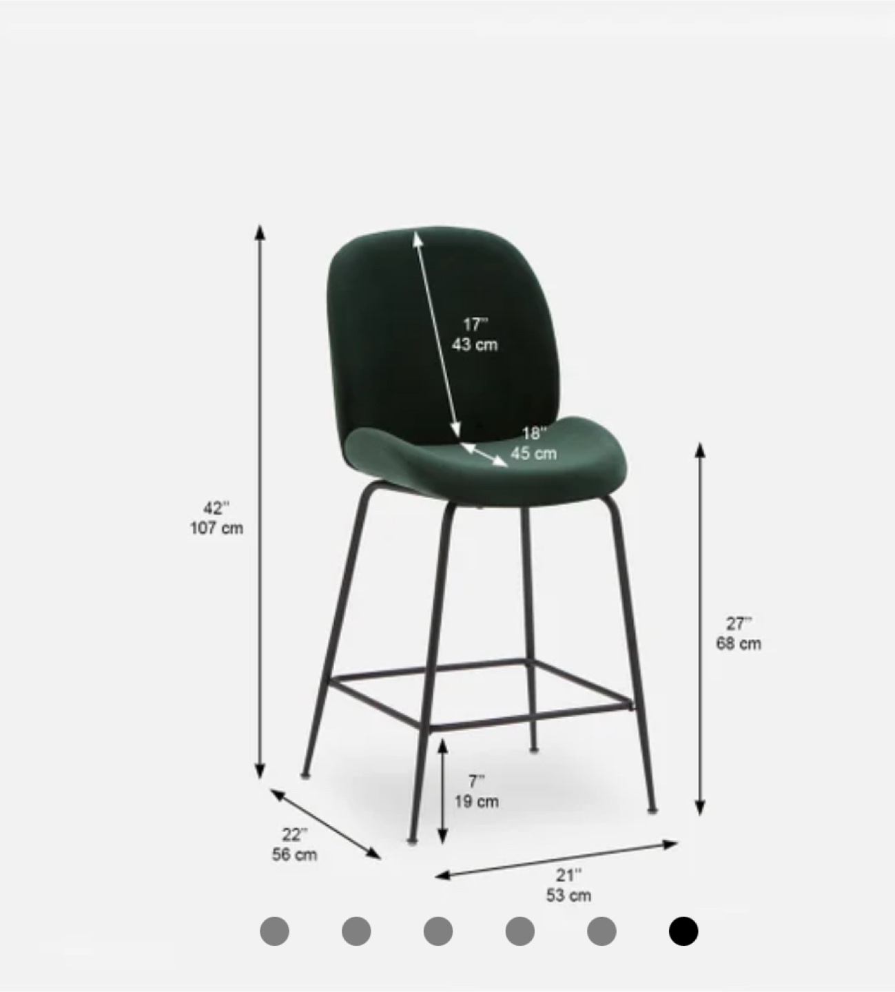 Green Velvet Bar Stools - Set of 4 - photo 2
