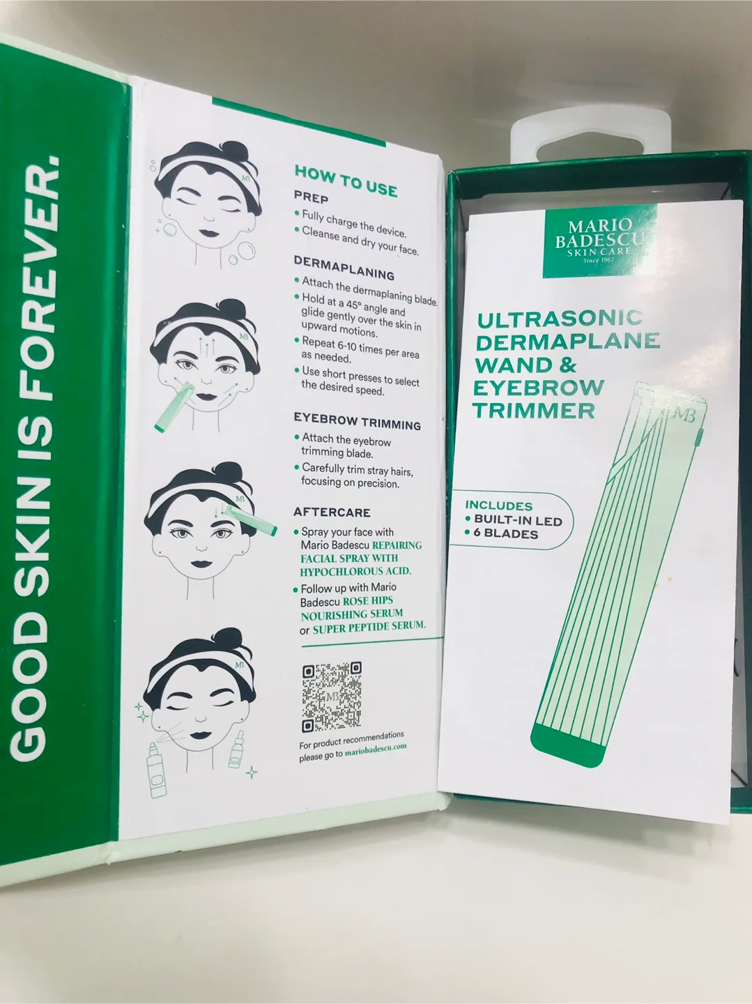 NEW Mario Badescu Ultrasonic Dermaplane Wand & Eyebrow Trimmer thumbnail