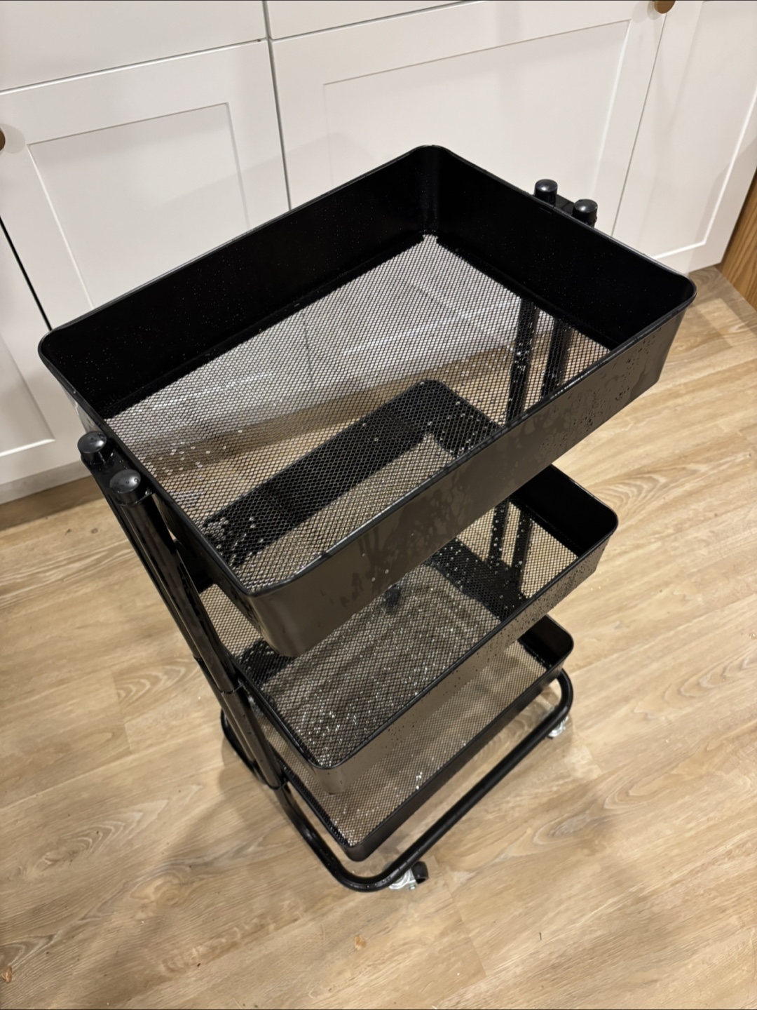 Black 3-Tier Rolling Utility Cart