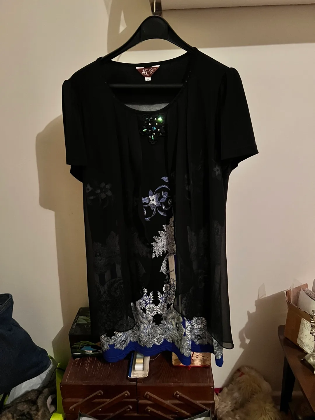 Black Floral Dress - Size M thumbnail