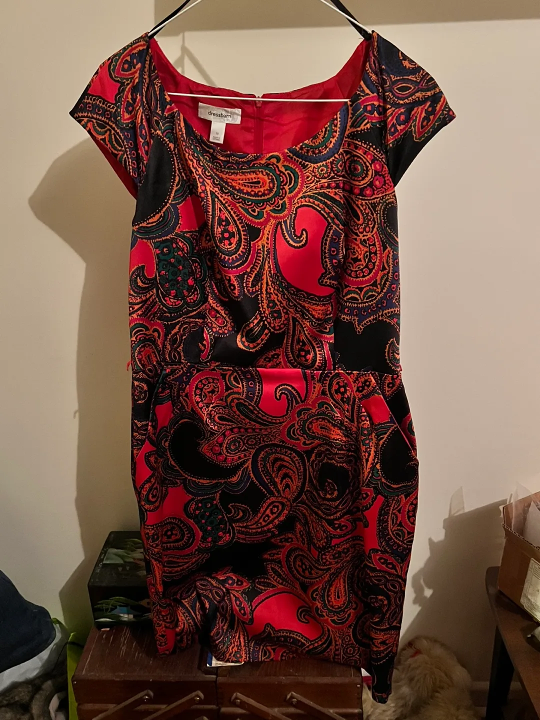 A Size Medium Beautiful Paisley Red/Orange  Dress thumbnail