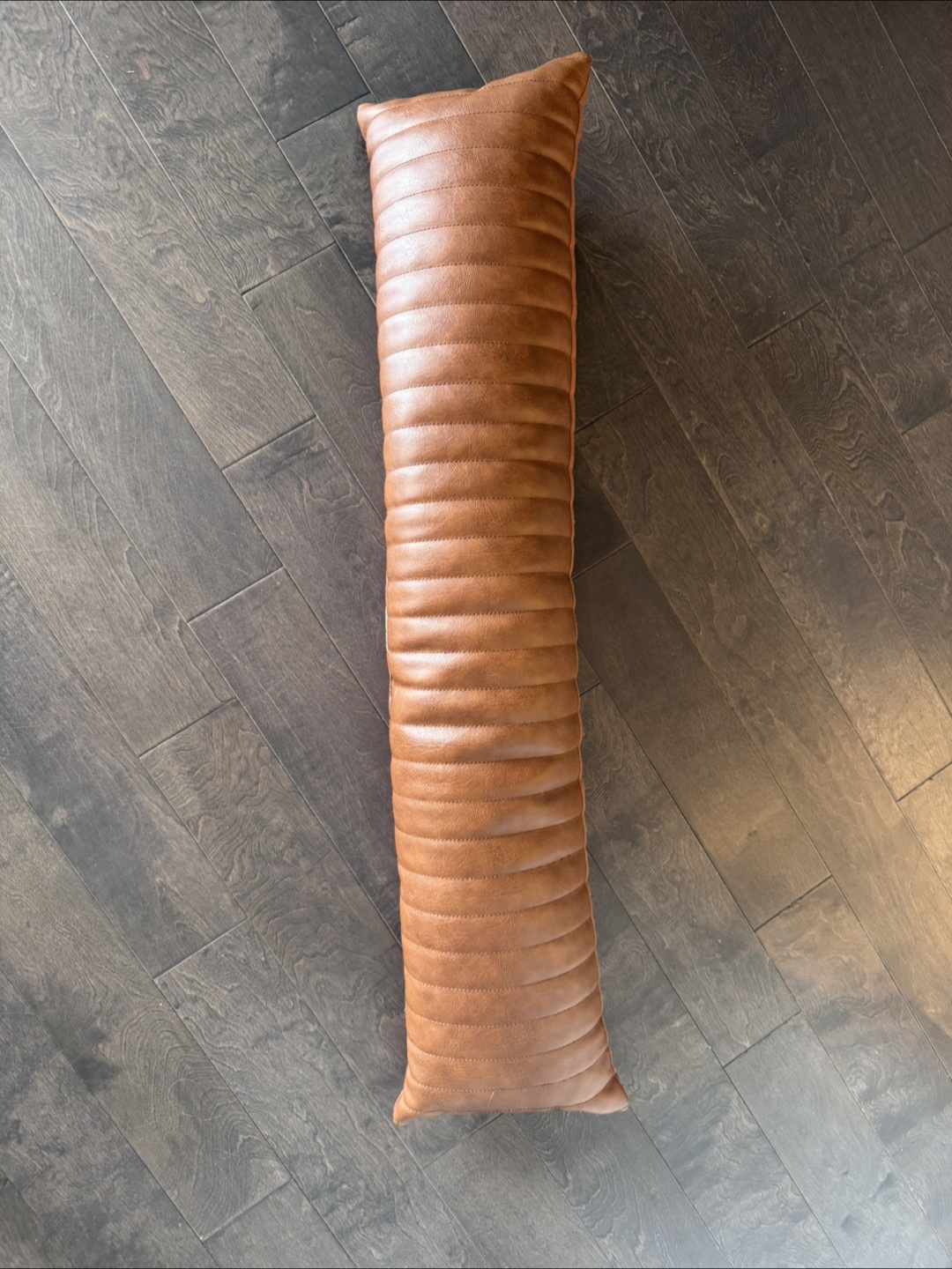 Brown Leather Bolster/Accent Pillow