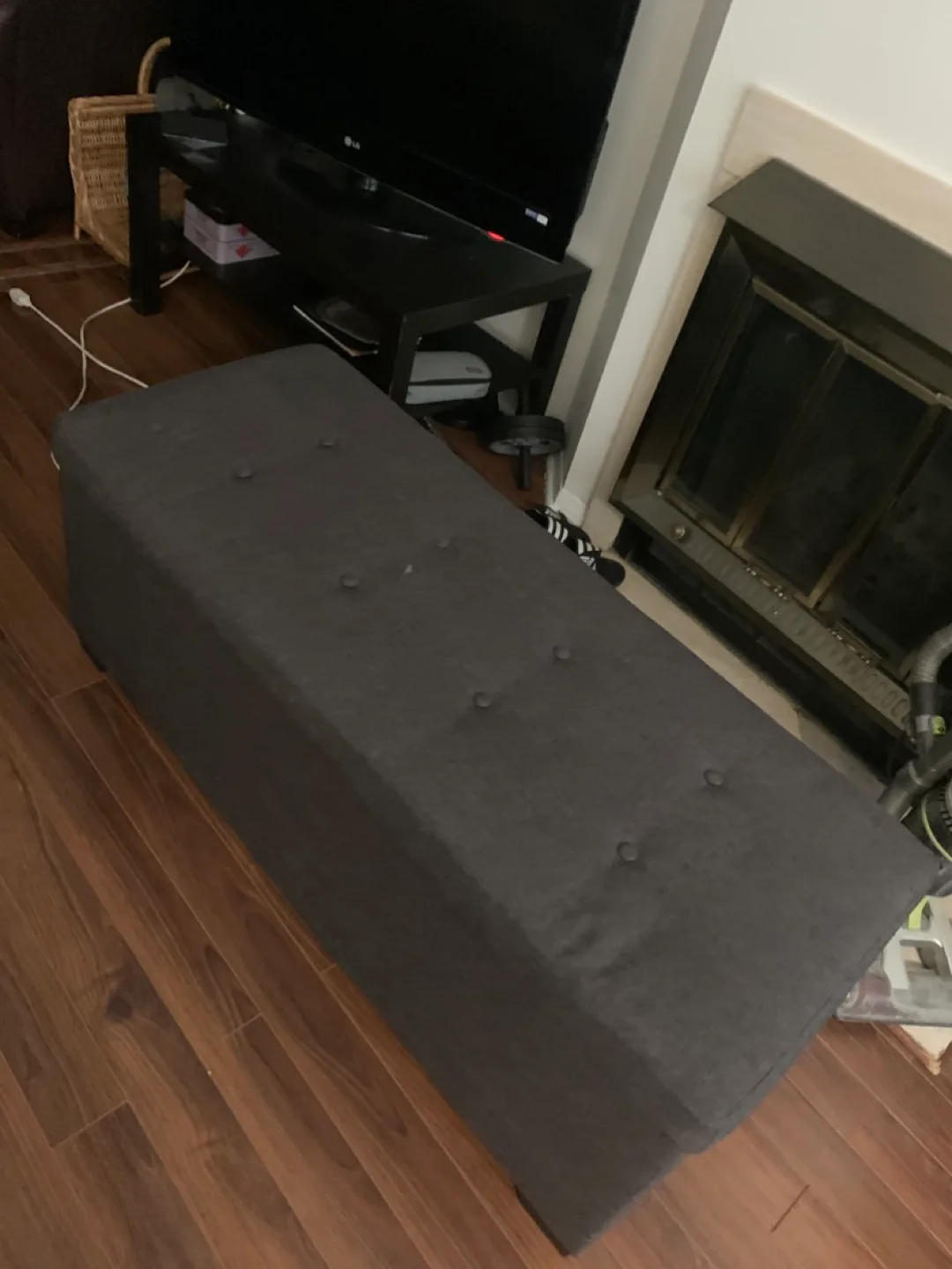 Grey Storage Ottoman couch Bench thumbnail