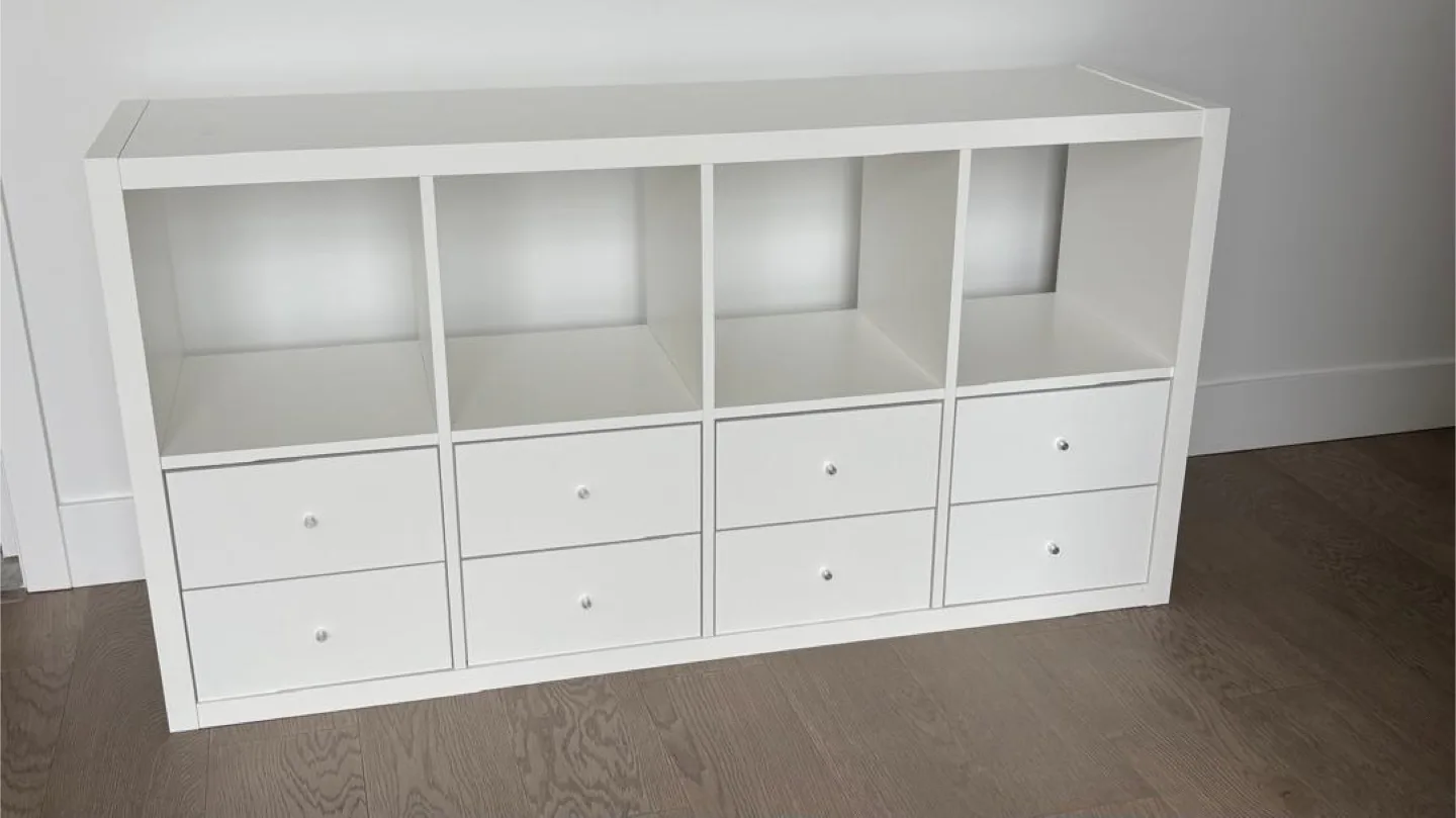 IKEA Kallax Shelf Unit with Drawers - White thumbnail