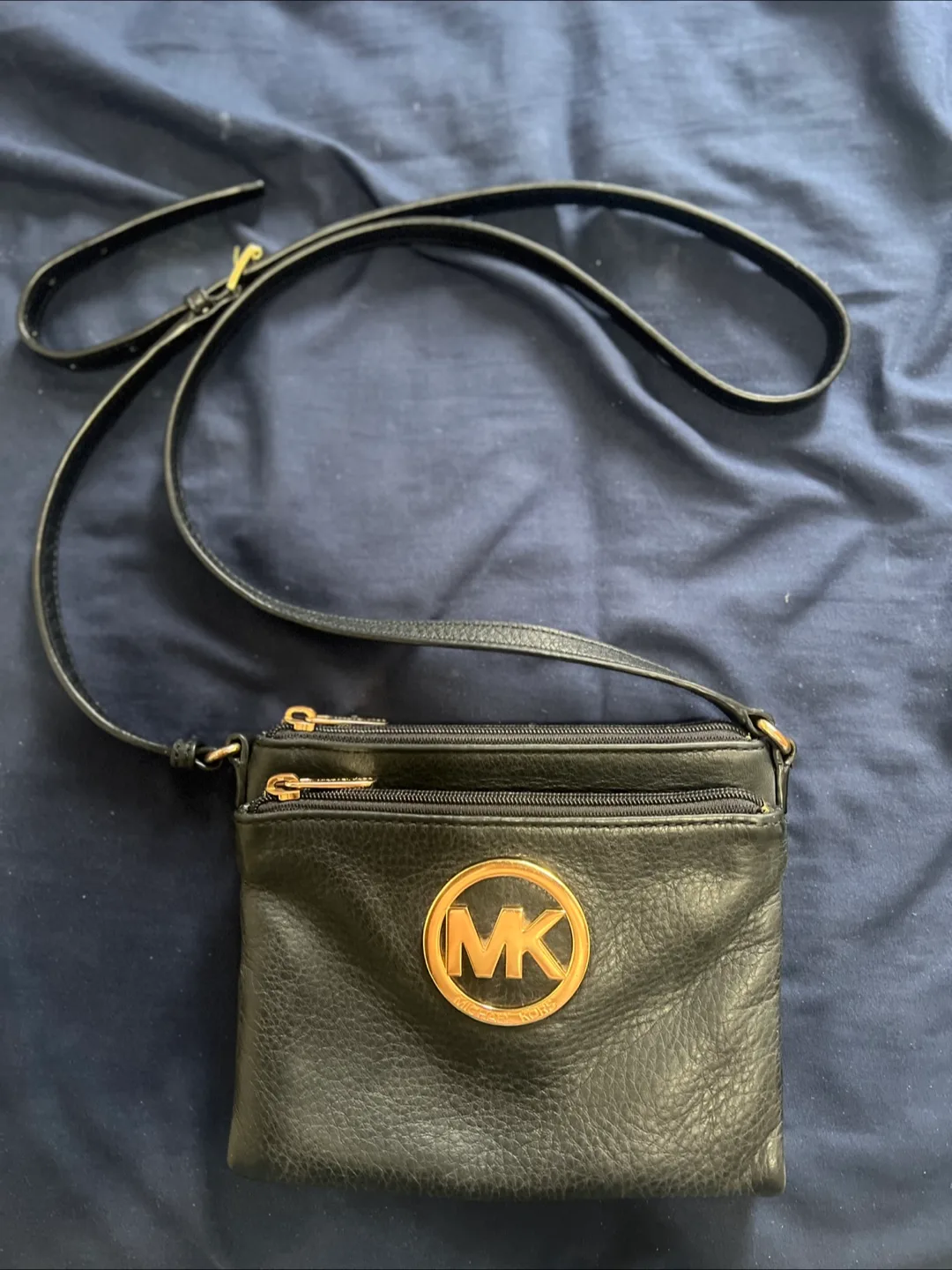 Michael Kors Black Leather Crossbody Bag thumbnail