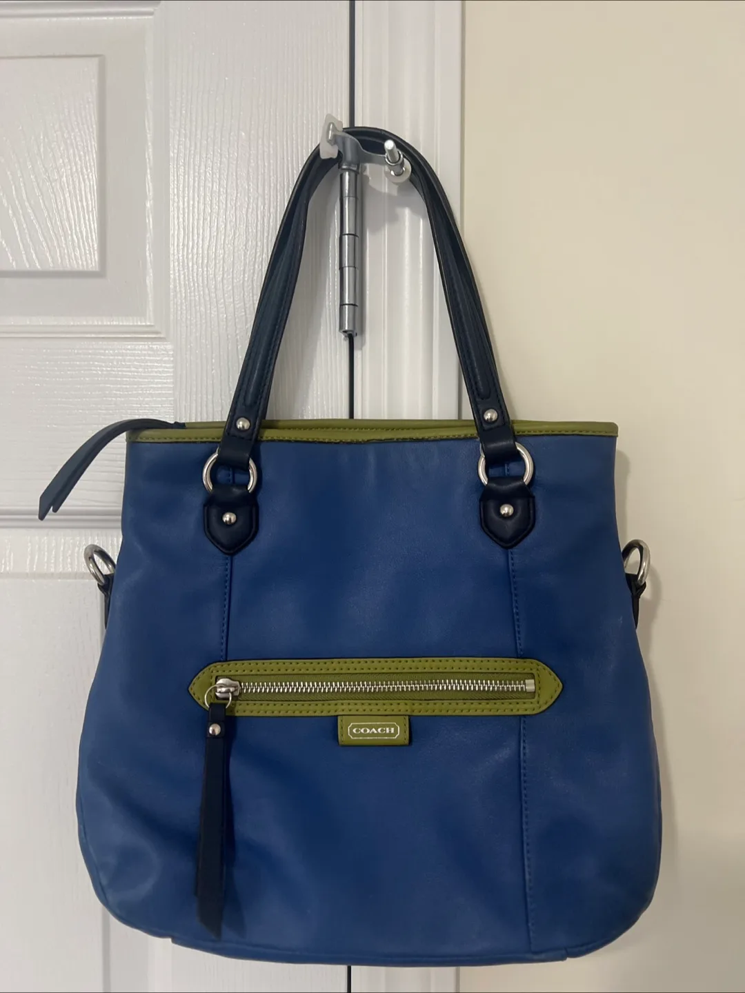 Coach Blue Leather Tote Bag thumbnail