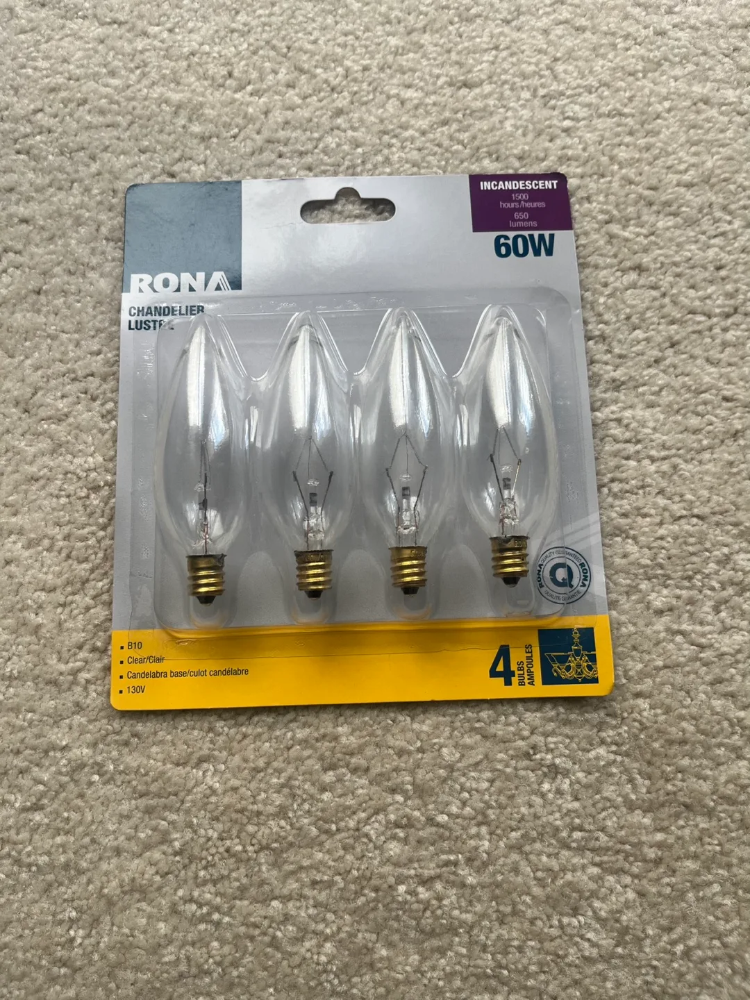 RONA Chandelier Bulbs, 4-Pack, 60W thumbnail