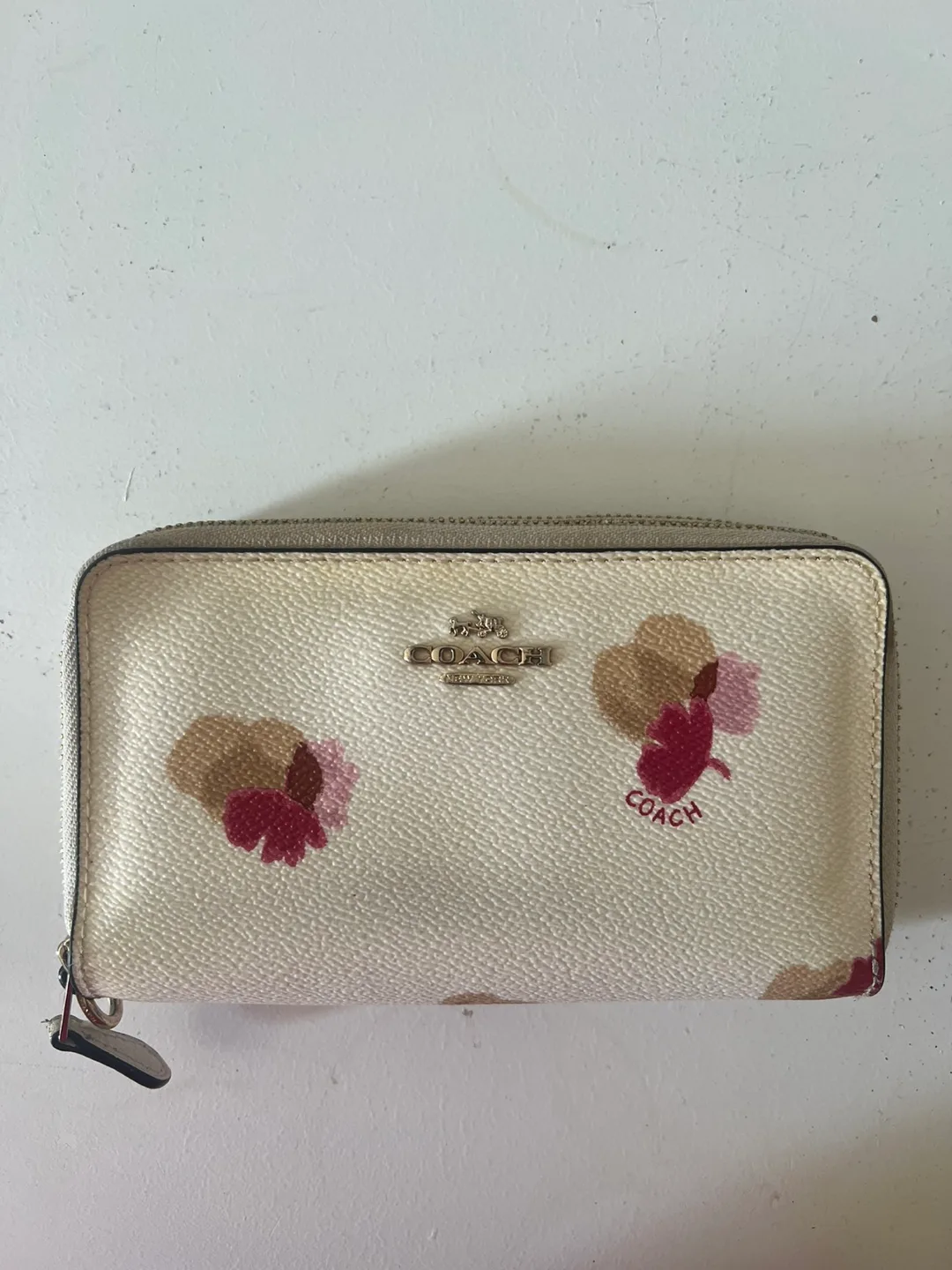 Coach Floral Print Double Zip Wallet thumbnail