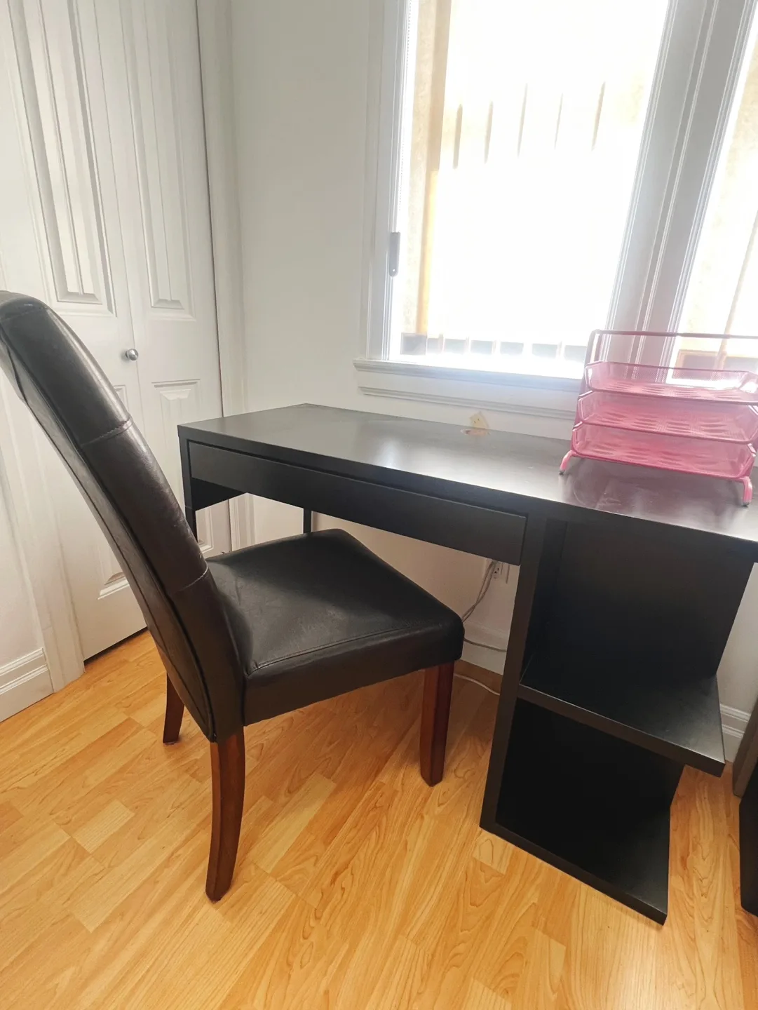 Desk & Leather Chair,small fee for delivery thumbnail