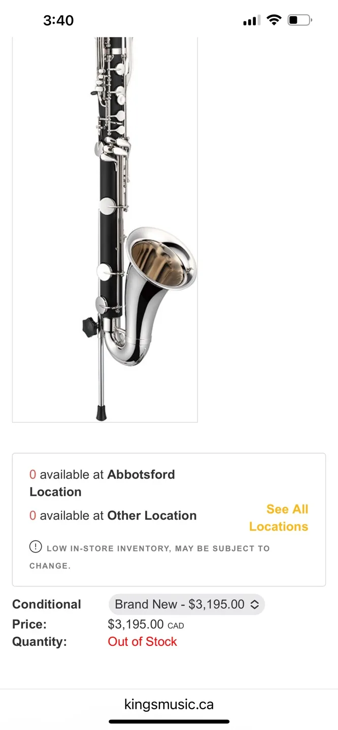 Jupiter Bass Clarinet JCL-675-II thumbnail