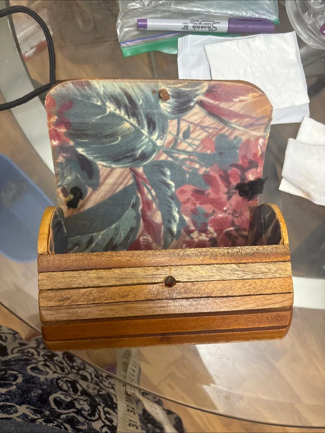 Small Wooden Floral shoulder bag image indicator(2)